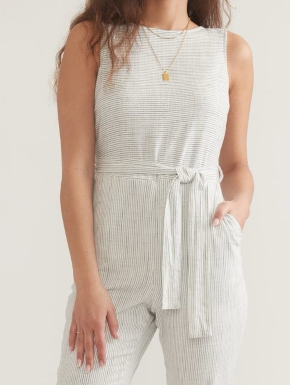 Marine Layer Sleeveless Pinstripe Jumpsuit -Size XS